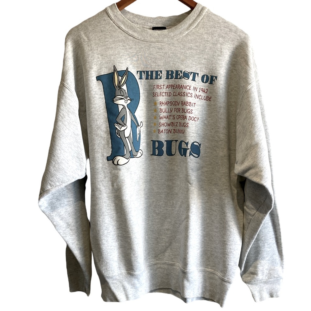 Bugs Bunny 1996 Vintage Sweatshirt Gray XL Women's